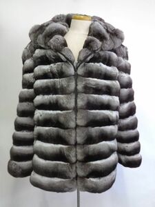  custom-made men's chinchilla fur fur * jacket hood attaching 