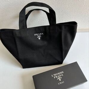 プラダ PRADA 新作ノベルティ ブラック キャンバストートバッグ 正規品