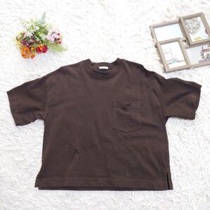 GU ジーユー Tシャツ (M)ブラウン ゆったり ゆるだぼ