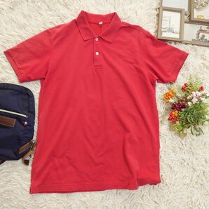 UNIQLO ユニクロ ポロシャツ(XL)赤 ゴルフ