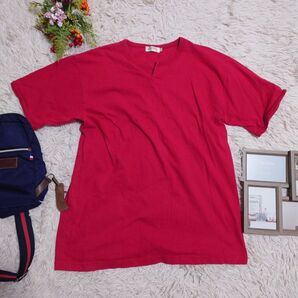 SQUARE FIELD WEEKS 半袖 カットソー Tシャツ(L)赤 コットン100 スイカルブビレ事業本部