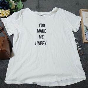 HK WORKS LONDON 半袖 Tシャツ カットソー プリントTシャツ(LL)白 シンプル カジュアル ナチュラル