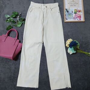LOWRYSFARM ローリーズファーム ジーンズ デニム(M)ブリーチ ストレート ハイライズ コットン100