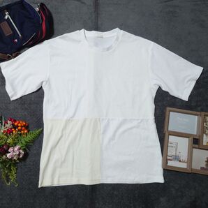 【美品】GU ジーユー Tシャツ カットソー(M)白 クリーム色 コットン