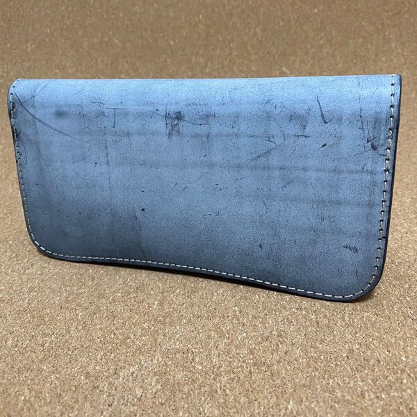 ブライドルレザー ブラック 二つ折り長財布 ロングウォレット ハンドメイド メンズ レディース