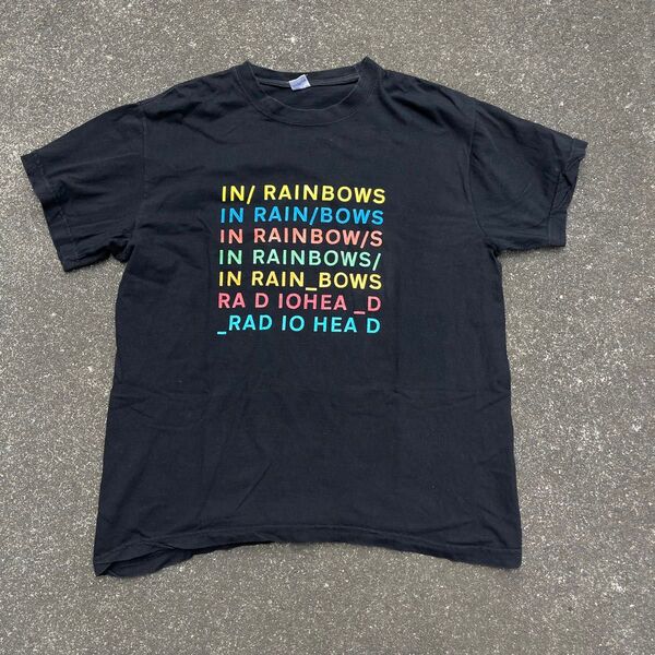 00s radiohead in raindows tシャツ L 古着 レディへ