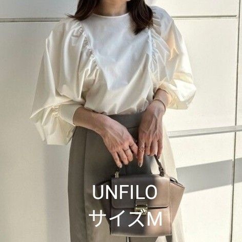 UNFILO アンフィーロ 撥水/軽量/ストレッチMOVE TEX ボリュームスリーブブラウス M