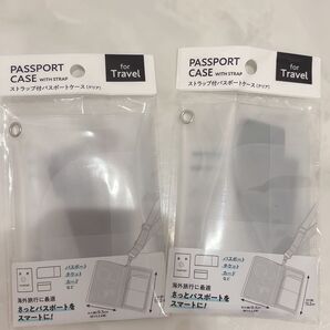 【新品 未開封】ストラップ付パスポートケース クリア 2個セット セリア 万博 トラベル