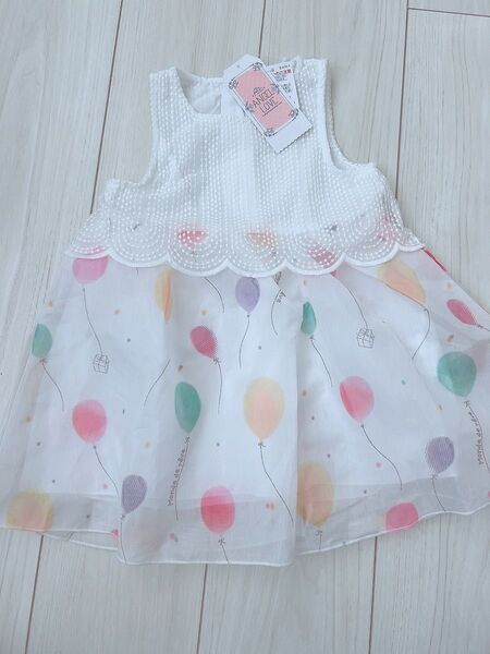 【新品 タグ付き 未着用】ベビー服 ノースリーブワンピース ドレス 90サイズ
