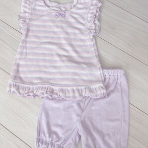 新品 タグ付き 未着用 ふわさら パジャマ 上下セット 90女の子