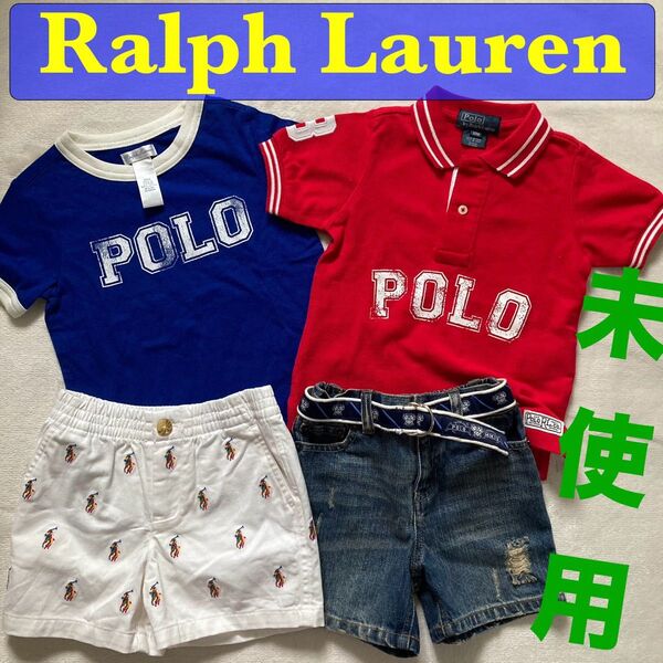 【未使用】ポロラルフローレン 半袖トップス パンツ4点セット ポロシャツ Tシャツ ショートパンツ ハーフパンツ Polo