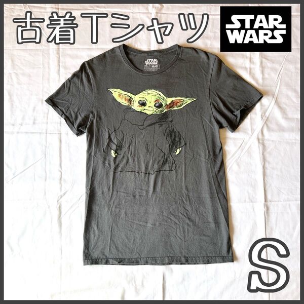 【美品】古着 Tシャツ 半袖 スターウォーズ グルーグー プリント グレー 絵画調 映画 90年代 USA レトロ ヴィンテージ