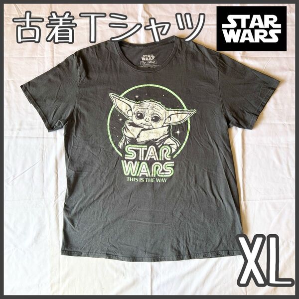 【美品】古着 Tシャツ 半袖 スターウォーズ グルーグー プリント グレー 映画 90年代 USA レトロ ヴィンテージ