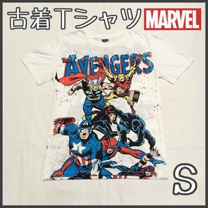 【美品】古着 Tシャツ 半袖 マーベル MARVEL 白 アベンジャーズ 映画 90年代 USA レトロ ヴィンテージ