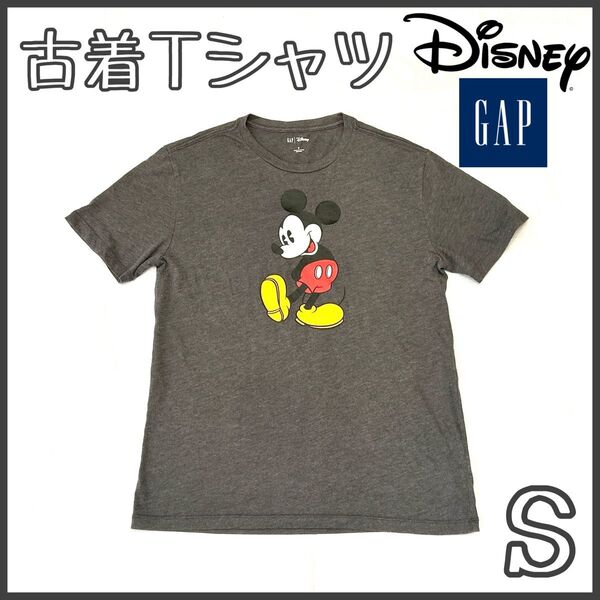 【美品】古着 Tシャツ 半袖 GAP Disney グレー ミッキーマウス 90年代 レトロ ヴィンテージ