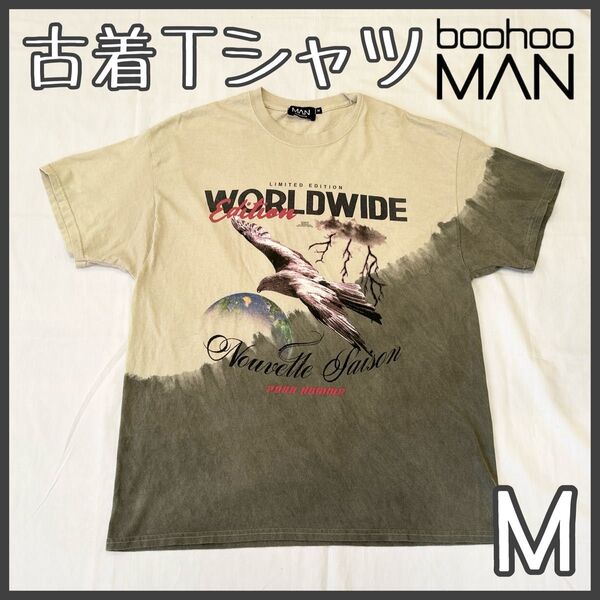 【美品】古着 Tシャツ 半袖 ブーフー boohooMAN モダンデザイン 90年代 レトロ ヴィンテージ アメカジ 90s