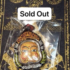 ②タイ高僧 LP Nu Inn師ご祈祷 Wat Phra Phutta MongKhun ラーフ神 天神面 プラクルアン 金属符