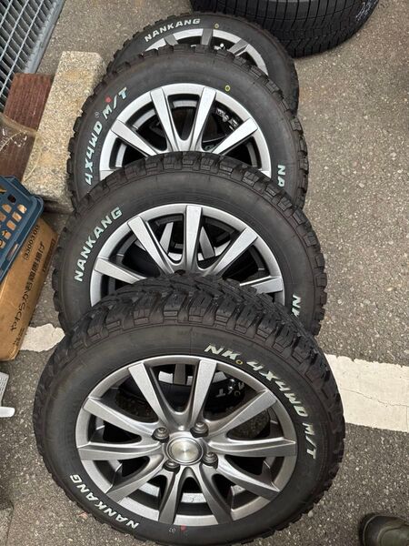 ◆165/65R14◆ ナンカンFT-9 ゴツゴツ ホワイトレター マッドテレン 中古4本セット 美品