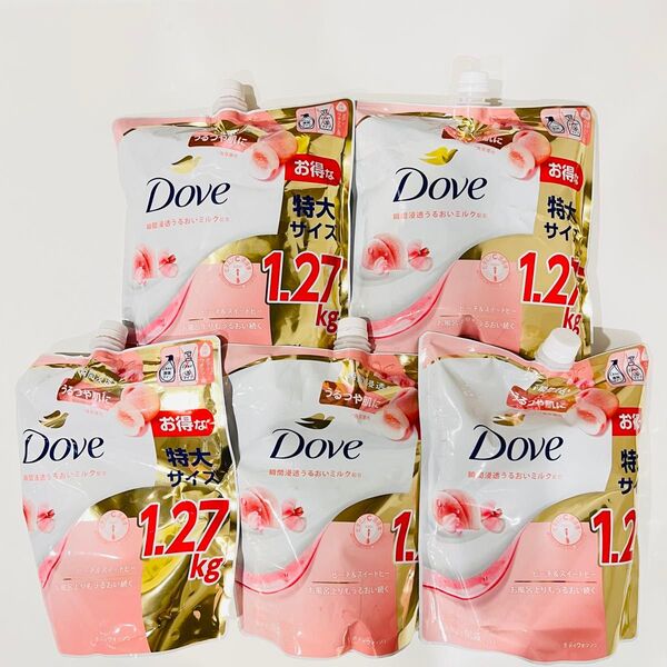 Dove(ダヴ)ボディソープ ピーチ&スイートピー (ボディウォッシュ) 詰替え用 大容量 1270g