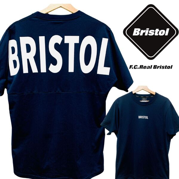 【超人気!美品】FCRB BRISTOL バックプリント Tシャツ ネイビー エフシーアールビー ブリストル