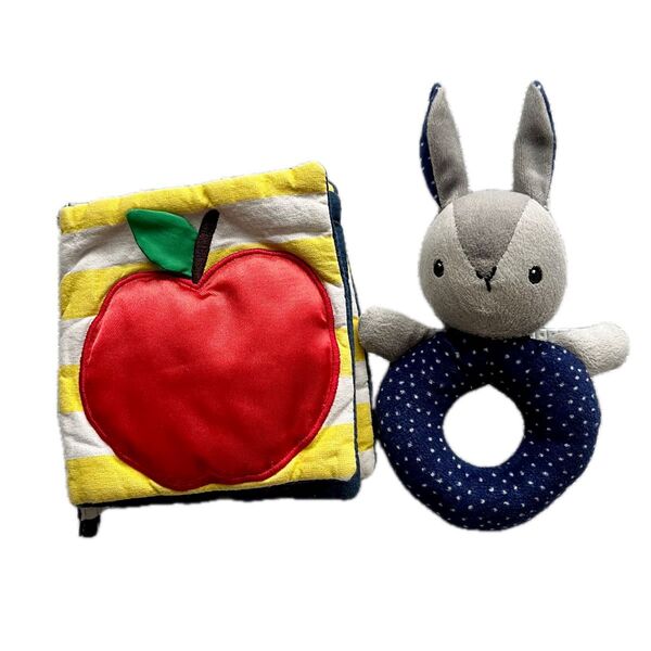 IKEA ベビー用おもちゃ 布絵本 ガラガラ 2点セット 赤ちゃん ラトル ぬいぐるみ