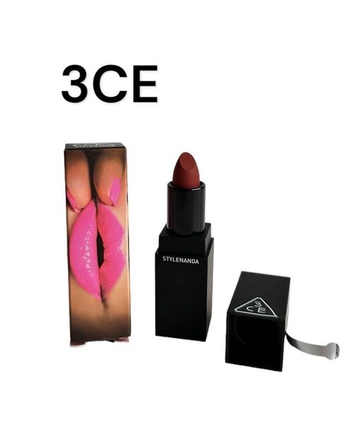 【中身確認の為開封のみ】3CE LIP COLOR MATTE #909 SMOKED ROSE 口紅 リップ マット 赤 ローズ