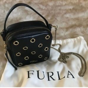 【美品】FURLA 2way チェーンミニバッグ