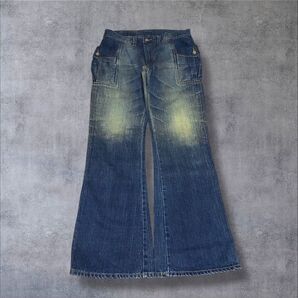 NICKY JEANS ニッキー ジーンズ フレア フレアー ブーツカット ベイカー デニム サイド ポケット デニムカーゴ
