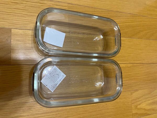 【新品】iwaki 耐熱ガラス保存容器 500ml 2個 クールグレー