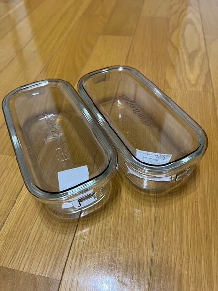 【新品】iwaki 耐熱ガラス保存容器 500ml 2個 クールグレー