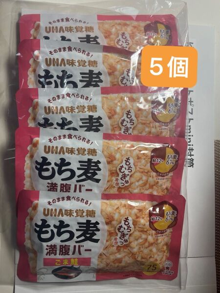 UHA味覚糖(ユーハ味覚糖) もち麦満腹バー ごま鮭 5個