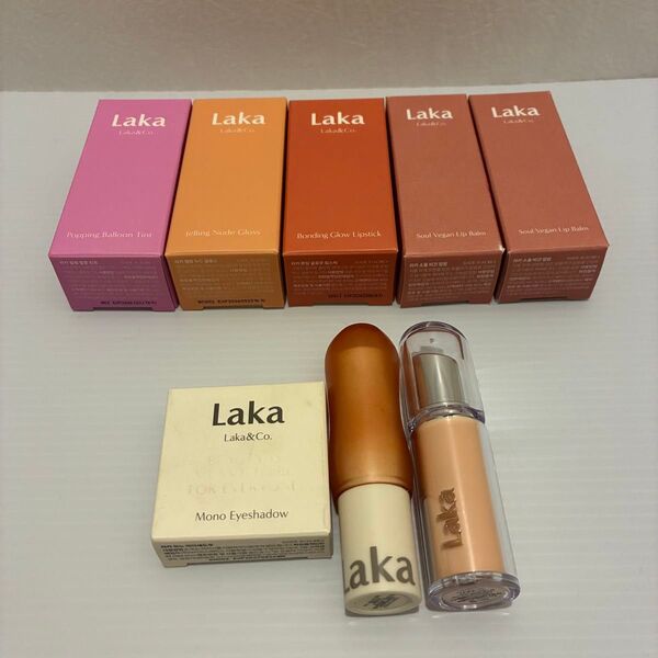 【新品未使用】Laka ラカ リップ、アイシャドウセット(リップティント、グロス、リップバーム、リップクリーム)