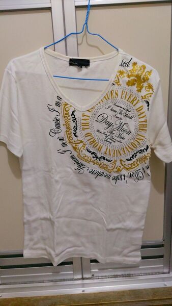 Tシャツ メンズ Lサイズ ホワイト ロゴ ストーン装飾