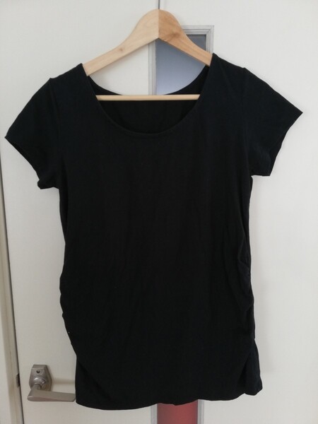 マタニティ 半袖Tシャツ 黒