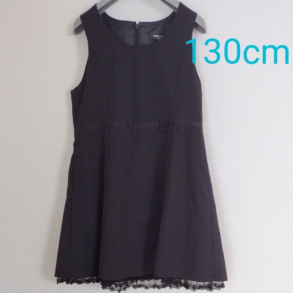 COMME CA ISM ノースリーブワンピース レース 黒 130cm ガールズ 女の子
