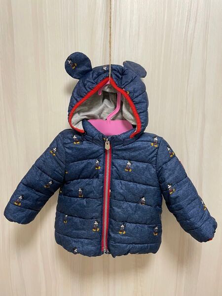 Baby Gap ミッキー ダウンジャケット 6-12months フード取り外し可能