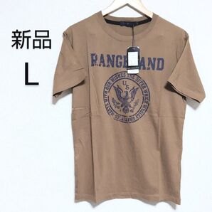 【新品】ARCADE ロゴプリントTシャツ クルーネック ブラウン Lサイズ