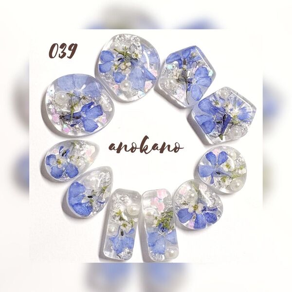 *039 ハンドメイド レジンパーツ ドライフラワー 押し花 素材 ピアス イヤリング チャーム カボション