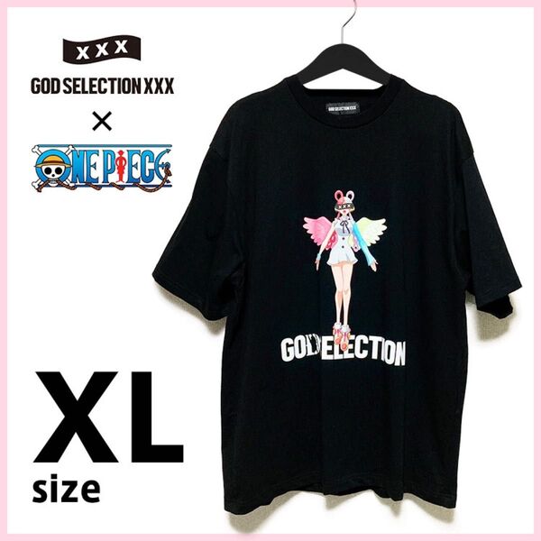 GOD SELECTION ワンピース ウタ Tシャツ XL 黒 ブラック 半袖 ONE PIECE コラボ ワイド トップス
