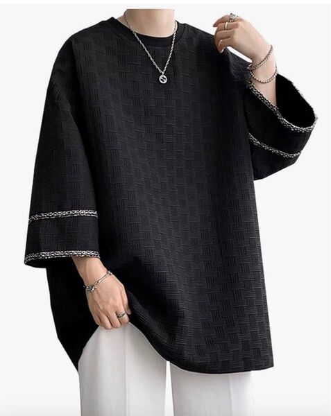 夏服メンズ tシャツ メンズ 七分袖半袖無地大きい ビックシルエット おしゃれ ゆったり柔らかい通気性涼しい なつふく快適軽い人気