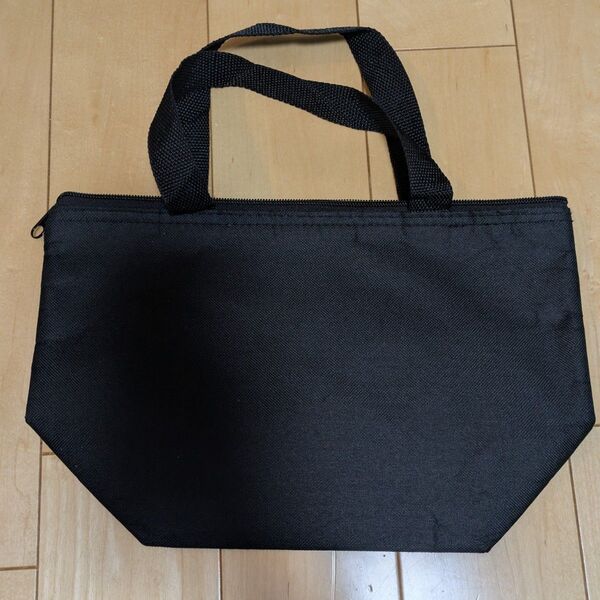 ランチバッグ ランチトート お弁当 袋 シンプル 黒 ブラック 保冷 保温