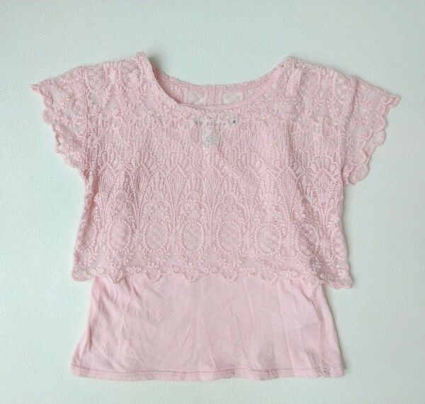 H&M L.O.G.G. ピンク レース Tシャツ US 6Y 122 120 トップス 半袖 タンクトップ 夏服 女の子 女児