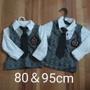 MEN'S CLUB MINI フォーマルシャツ 80 95 ネクタイ ベスト シャツ