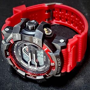 新品 SPROT WATCH デジタルウォッチ ビックフェイス メンズ腕時計 レッド&ブラックII