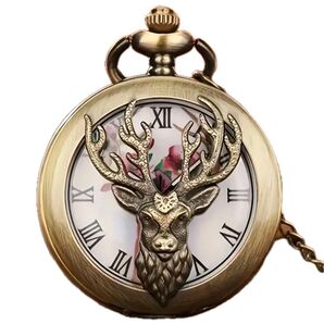 新品 ポケットウォッチ ラウンドフェイス メンズ時計 懐中時計 クォーツ DEER