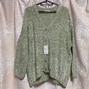 earth music&ecology ラメ入りカーディガン グリーン 新品! F