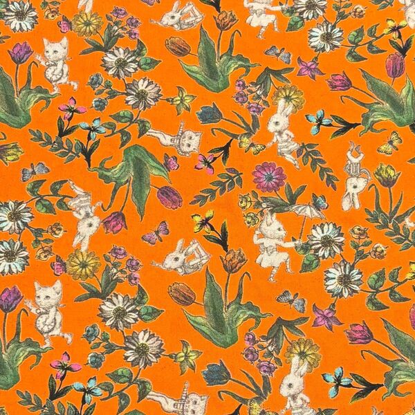 ジョリーフルール JOLIFLUR LA TOILE マイリトルテイラー 生地 ハギレ ねこ うさぎ ハンドメイド 80
