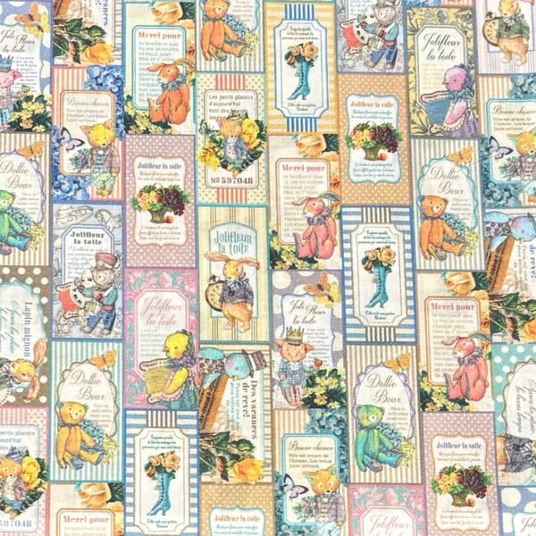 ジョリーフルール JOLIFLUR LA TOILE マイリトルテイラー 生地 ハギレ ねこ うさぎ ハンドメイド 104