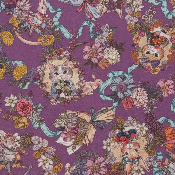 ジョリーフルール JOLIFLUR LA TOILE マイリトルテイラー 生地 ハギレ ねこ うさぎ ハンドメイド 142