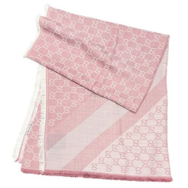 【美品】GUCCI グッチ ストール ピンク GG柄 スカーフ